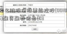 豫名雕股份股票能控股(001896)融资融券信息(03